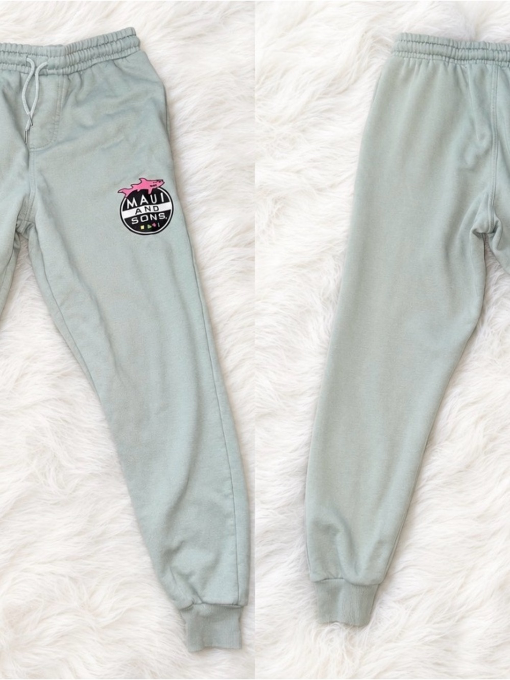 Maui and Sons Unisex Jogger Retro Surf Style Sweatpants Size Small Lounge/Beach